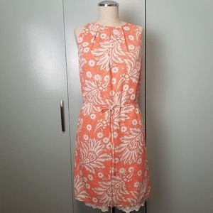 LOFT orange printed sleeveless dress size 4 -B1